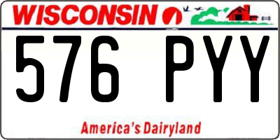 WI license plate 576PYY