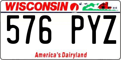 WI license plate 576PYZ