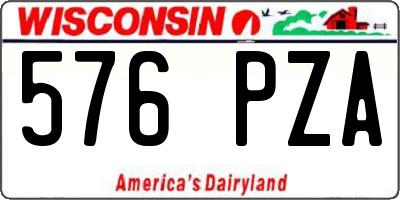 WI license plate 576PZA