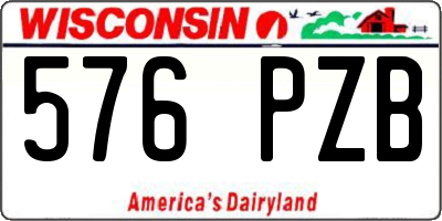 WI license plate 576PZB