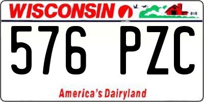 WI license plate 576PZC