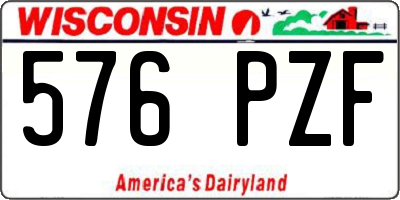 WI license plate 576PZF