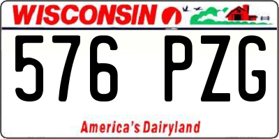 WI license plate 576PZG