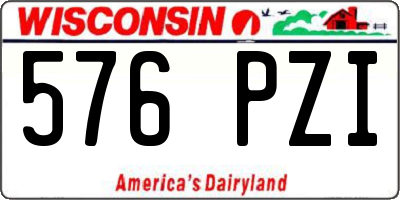 WI license plate 576PZI