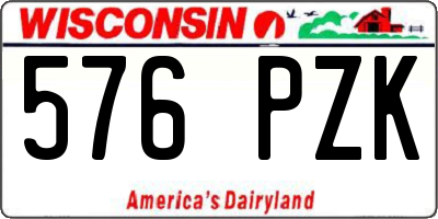 WI license plate 576PZK
