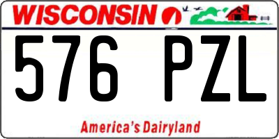 WI license plate 576PZL