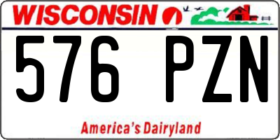 WI license plate 576PZN