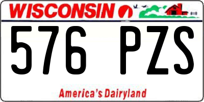 WI license plate 576PZS