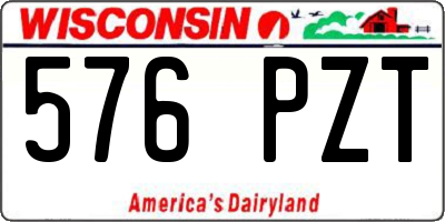 WI license plate 576PZT