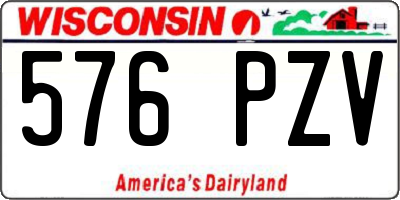 WI license plate 576PZV