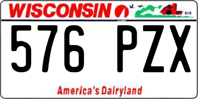 WI license plate 576PZX