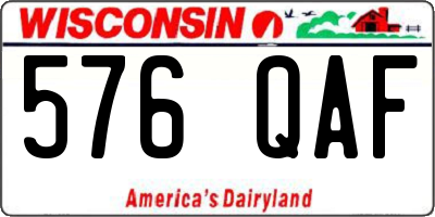 WI license plate 576QAF
