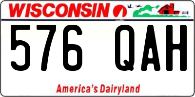 WI license plate 576QAH