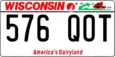 WI license plate 576QOT