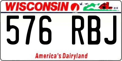 WI license plate 576RBJ