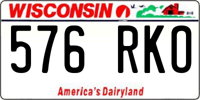 WI license plate 576RKO
