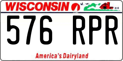 WI license plate 576RPR