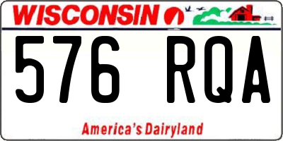 WI license plate 576RQA