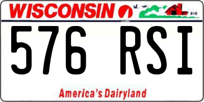 WI license plate 576RSI