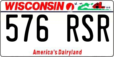 WI license plate 576RSR