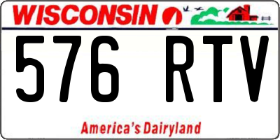 WI license plate 576RTV