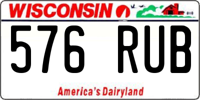 WI license plate 576RUB