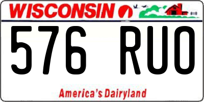 WI license plate 576RUO