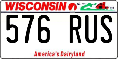 WI license plate 576RUS