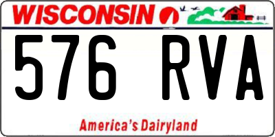 WI license plate 576RVA