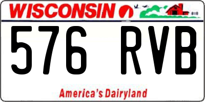 WI license plate 576RVB