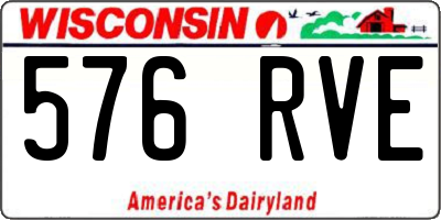 WI license plate 576RVE