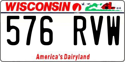 WI license plate 576RVW