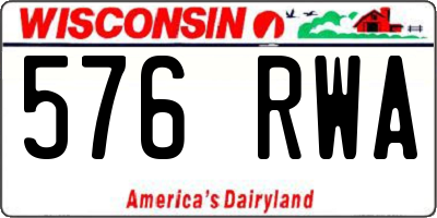 WI license plate 576RWA