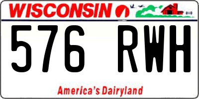 WI license plate 576RWH
