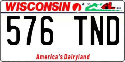 WI license plate 576TND