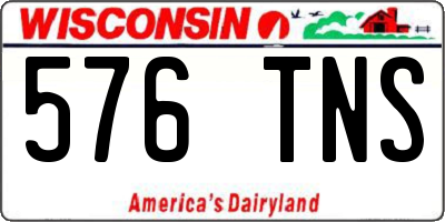 WI license plate 576TNS