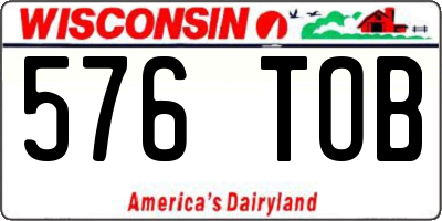 WI license plate 576TOB