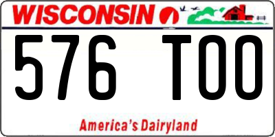 WI license plate 576TOO