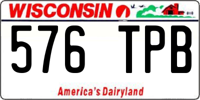 WI license plate 576TPB
