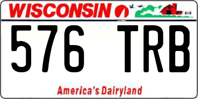 WI license plate 576TRB
