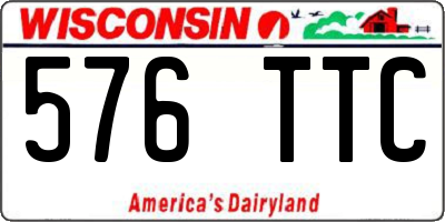 WI license plate 576TTC