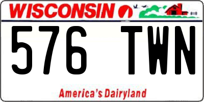 WI license plate 576TWN