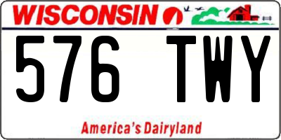 WI license plate 576TWY