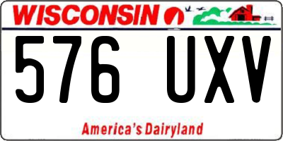 WI license plate 576UXV