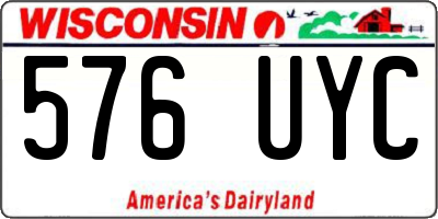 WI license plate 576UYC
