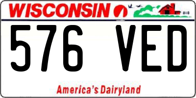 WI license plate 576VED