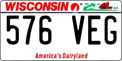 WI license plate 576VEG