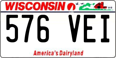 WI license plate 576VEI