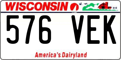 WI license plate 576VEK