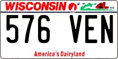 WI license plate 576VEN